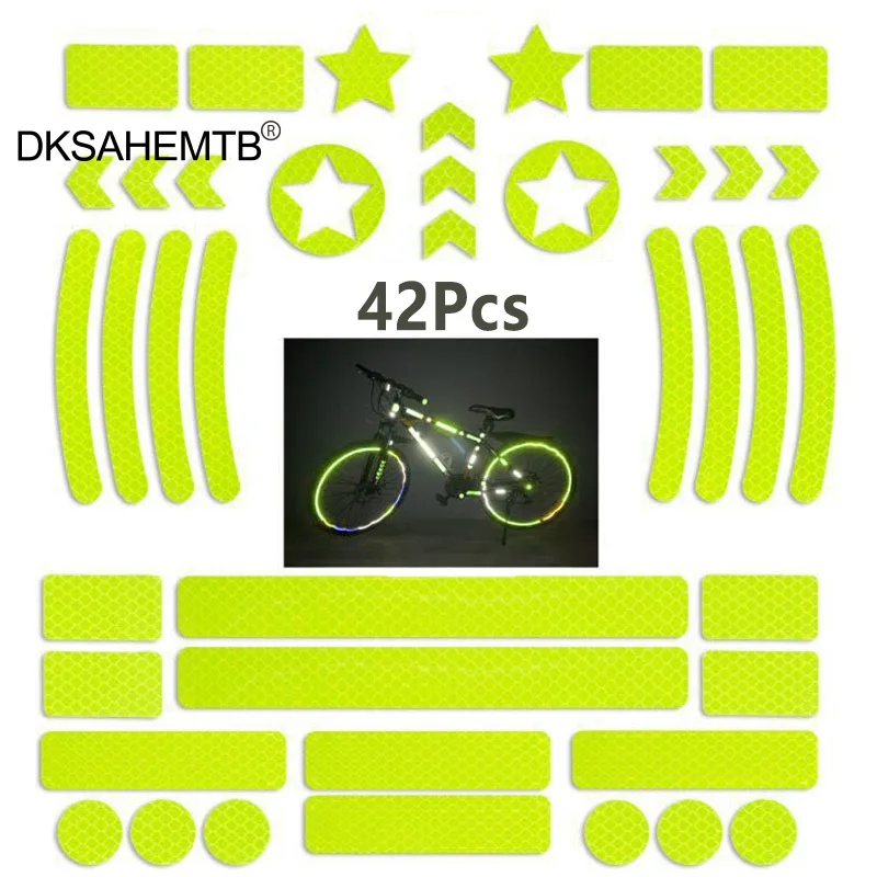 42pcs Motorcycle Reflective Stickers Night Cycling Safety Luminous Sticker For Bicycle Electric Vehicle Skateboard Bicycle Tools - imagen 4
