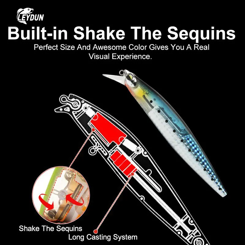 Señuelos flotantes para pesca de lubina, cebos de 130mm, 20g, señuelos de pececillo con hoja de Flash, señuelo duro, Wobblers de buena acción, aparejos de Lucio - imagen 3