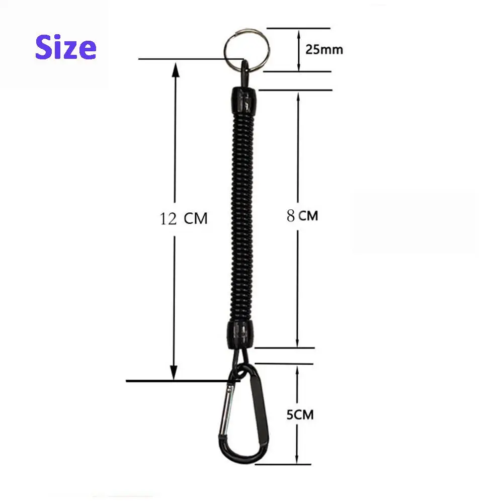 Accesorios de seguridad para escalada, llavero retráctil elástico antipérdida, cuerda de resorte para exteriores, cuerda de pesca, mosquetón, cordones - imagen 5
