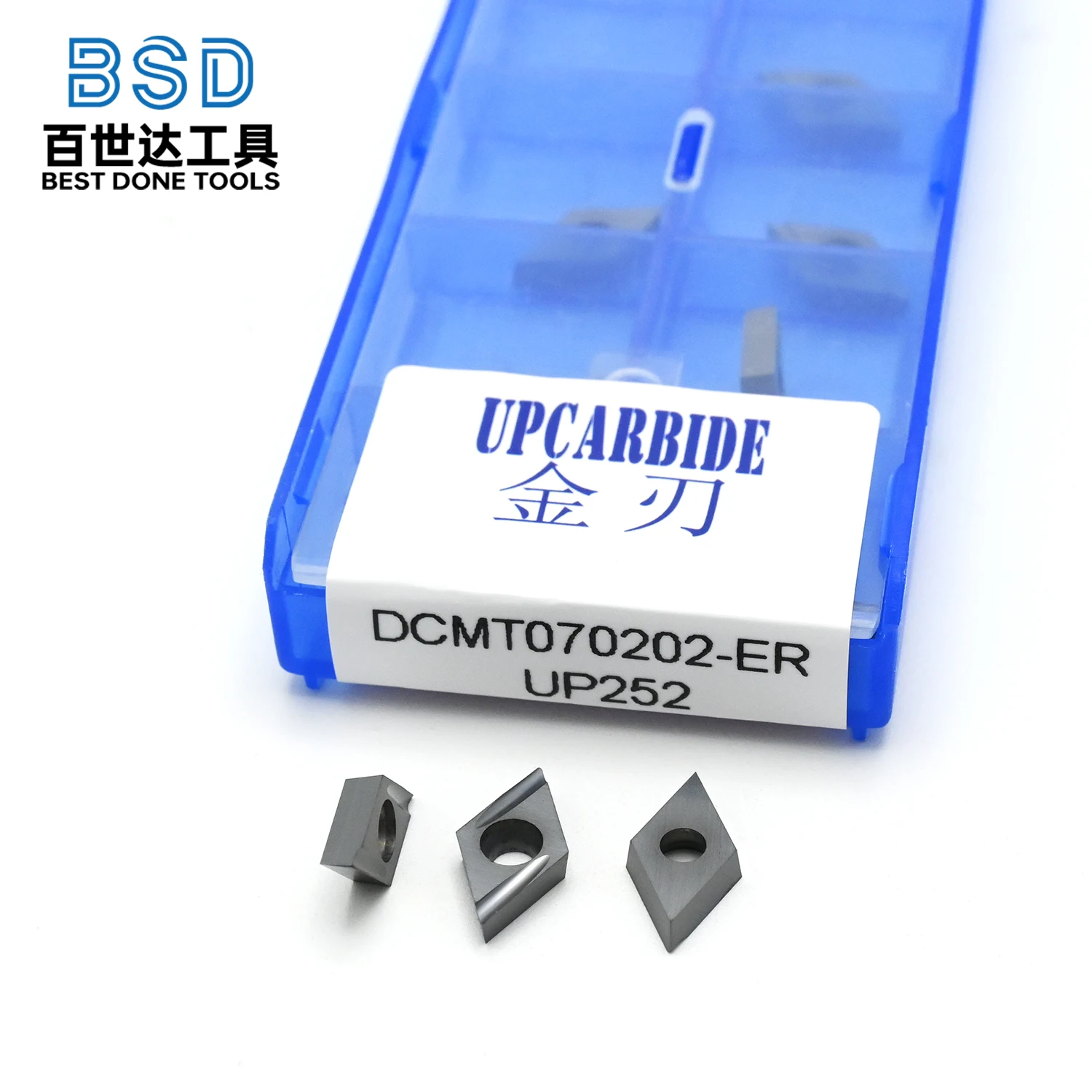 10 Uds DCMT070202-ER insertos de torneado de carburo cuchillas de corte de torno CNC para procesamiento de acero y acero inoxidable