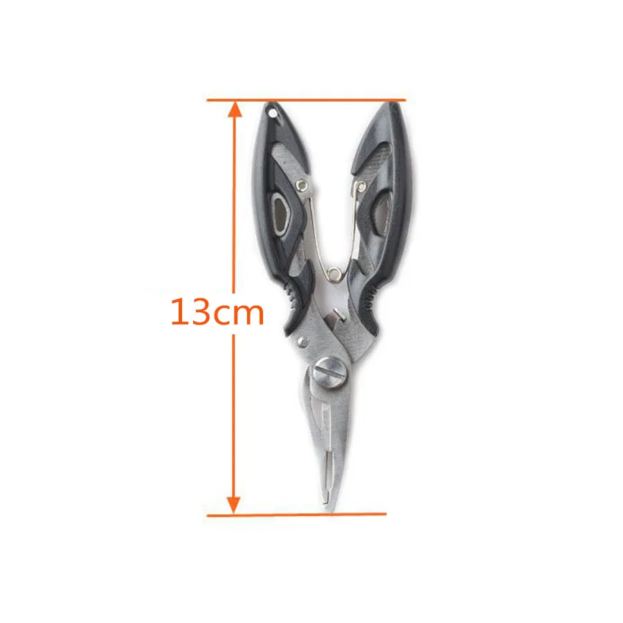 Alicates de pesca multifuncionales, tijeras, cortador de línea, removedor de anzuelos, accesorios de abrazadera de pesca, herramientas con bolsa, color negro, 1 Uds. - imagen 5