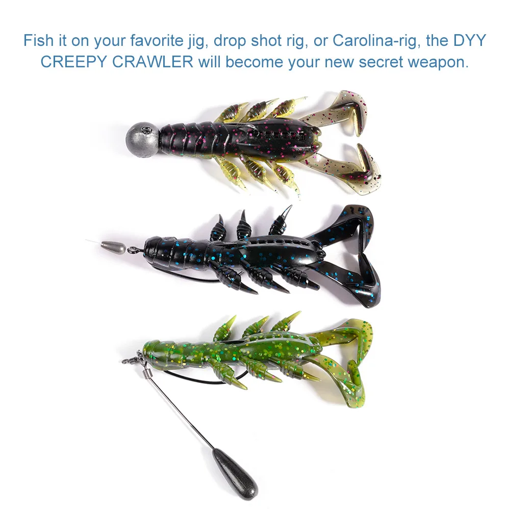 DYY 8,5 cm 8,4g 6 uds señuelo de oruga camarón suave señuelo de silicona volando plantilla remolque lanzamiento cebo criatura cebo suave Señuelos de Pesca - imagen 4