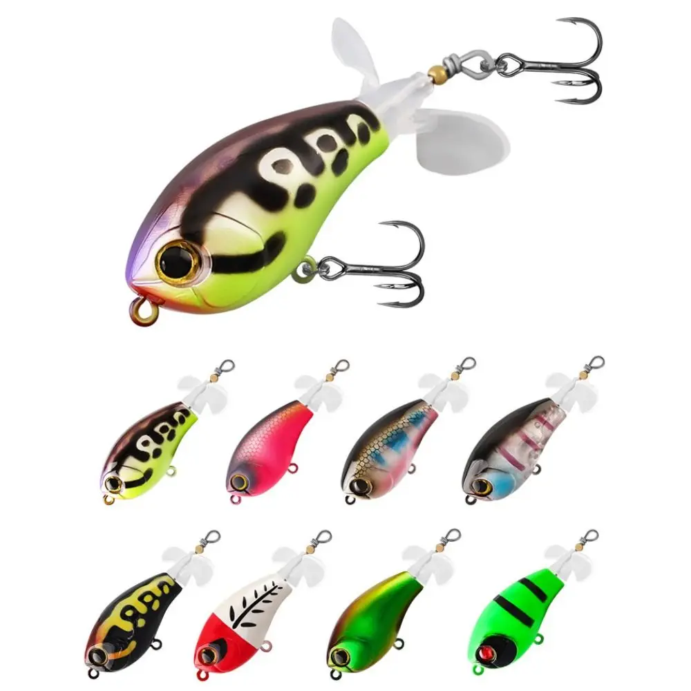 Nuevo Señuelo de pesca de plástico, 6,5 cm, 7g, cebo de pez realista, aparejos de cola giratorios, señuelos Topwater