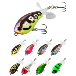 Nuevo Señuelo de pesca de plástico, 6,5 cm, 7g, cebo de pez realista, aparejos de cola giratorios, señuelos Topwater