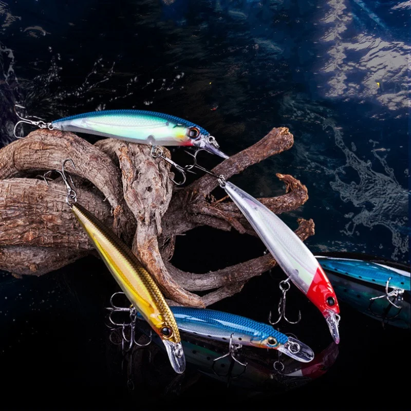 Señuelo de pesca láser Minnow movimiento bolas de acero ruidosas incorporado 5,5g 14g flotador señuelos artificiales cebo duro anzuelos de calidad 1 pieza en oferta - imagen 5