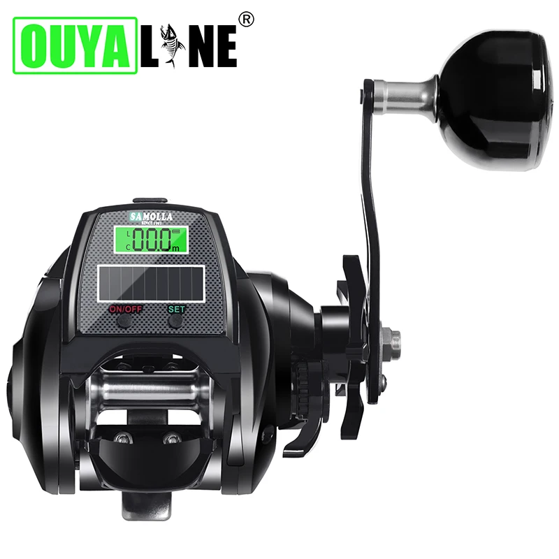 Nueva rueda de pesca electrónica de gran tamaño, relación de velocidad 6,4:1, resistencia de 16KG, carga Solar + USB, rueda de pesca duradera resistente al agua