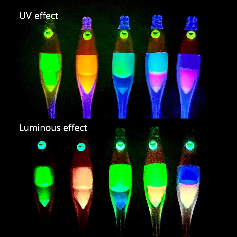 LETOYO 50mm anzuelo atado a mano seda de algodón plantilla de calamar luminosa con luz ultravioleta señuelo de calamar flotante pulpo Webfoot señuelos para pescar sepias - imagen 4