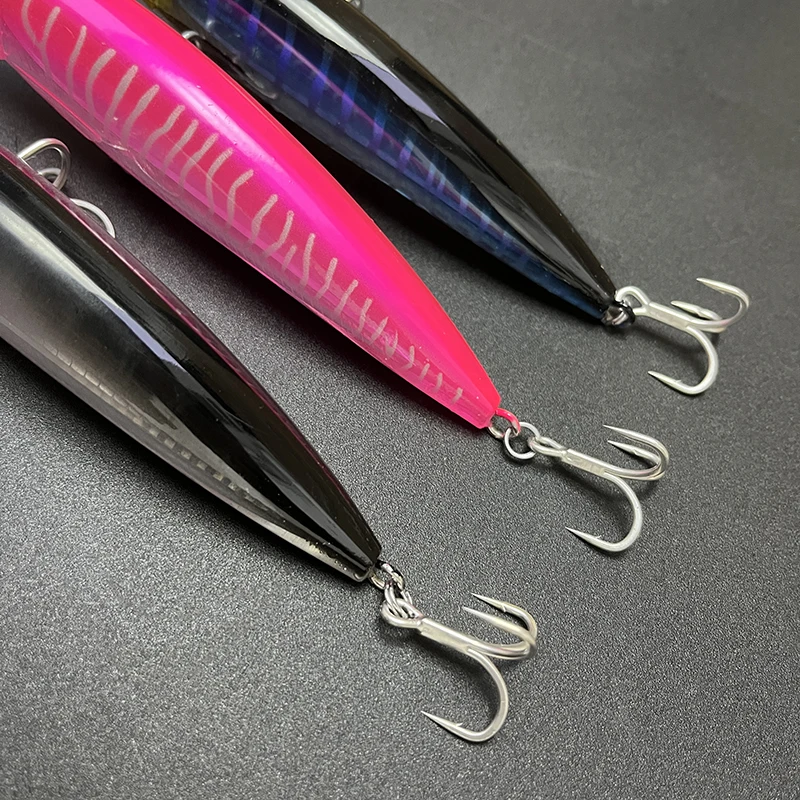 Señuelo de pesca de pececillo flotante, 140mm, 41g, láser, UV, cebo Artificial, Wobblers, agua salada, accesorios Jerkbait de fundición larga - imagen 3