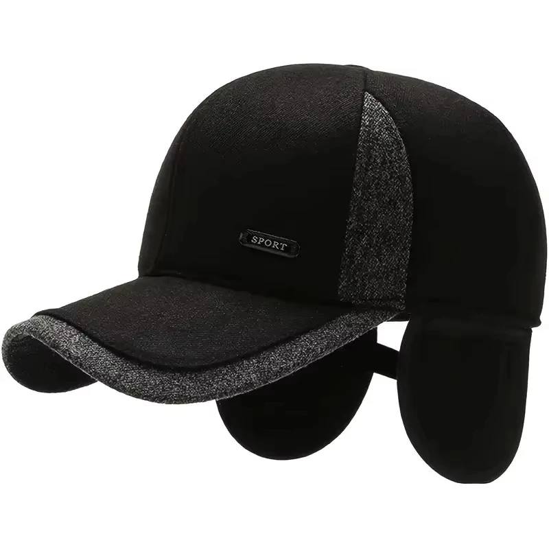 Gorra de béisbol para deportes al aire libre de invierno para hombre, gruesa y cálida, de moda, gorra de pesca, con lobos para los oídos, es una opción ideal para regalos. - imagen 5