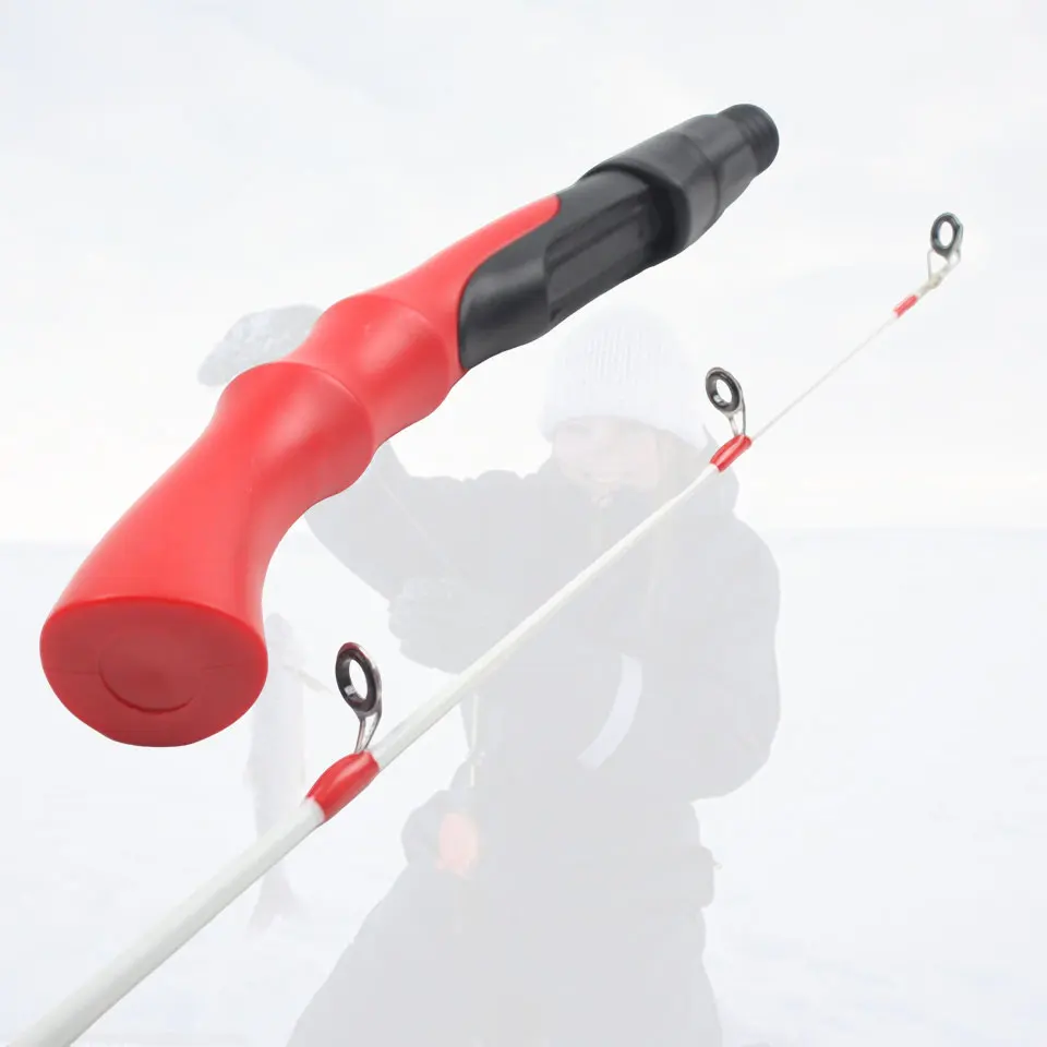 Caña de pescar en hielo, mango ergonómico pequeño y portátil, agarre cómodo, muy práctica, adecuada para pesca en hielo en invierno y diversión - imagen 4