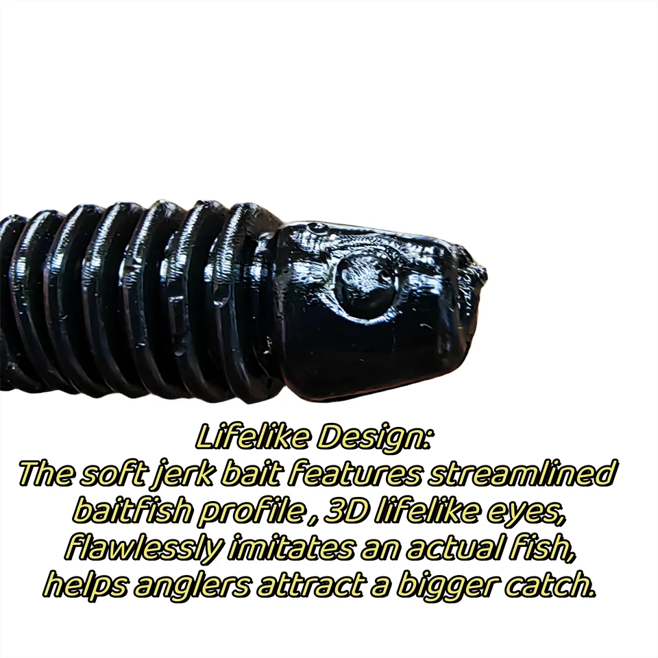 MUKUN-Señuelos de Pesca microblandos, 10 piezas, 0,6g/40mm, cola en T, señuelo de gusano, cebo Artificial pequeño, Jig Wobblers, aparejos de pesca de Lucio - imagen 3