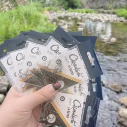 2 paquetes de accesorios de pesca con mosca con púas de acero, anzuelo de carpa, anzuelo de cebo, pesca en el mar con ojos grandes, anzuelo de púas