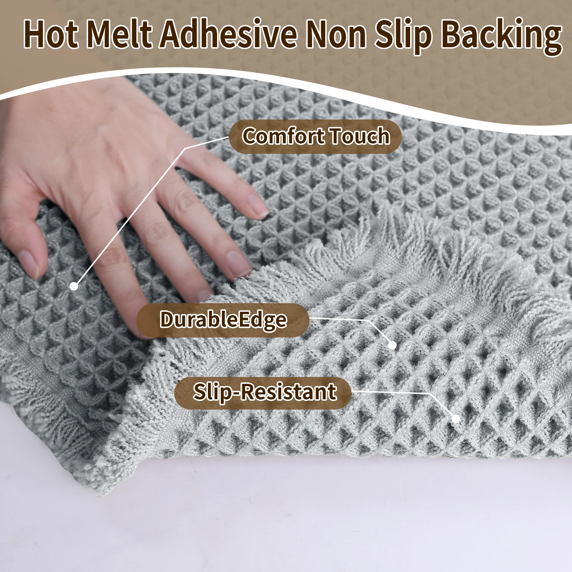 Alfombra de baño waffle súper absorbente de secado rápido lavable - imagen 5