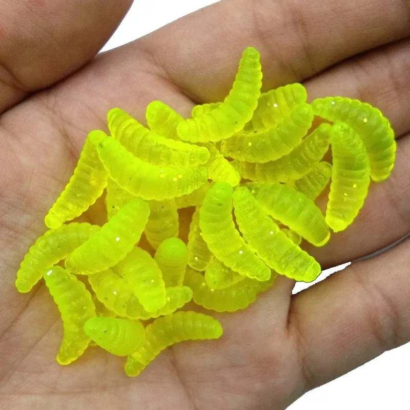 Señuelos de gusanos para pesca de lubina, 40/80/200 Uds., cebos de gusanos falsos de silicona suave, señuelos de pesca de gusanos de pan para pesca de trucha y tipo tipo de pez - imagen 4