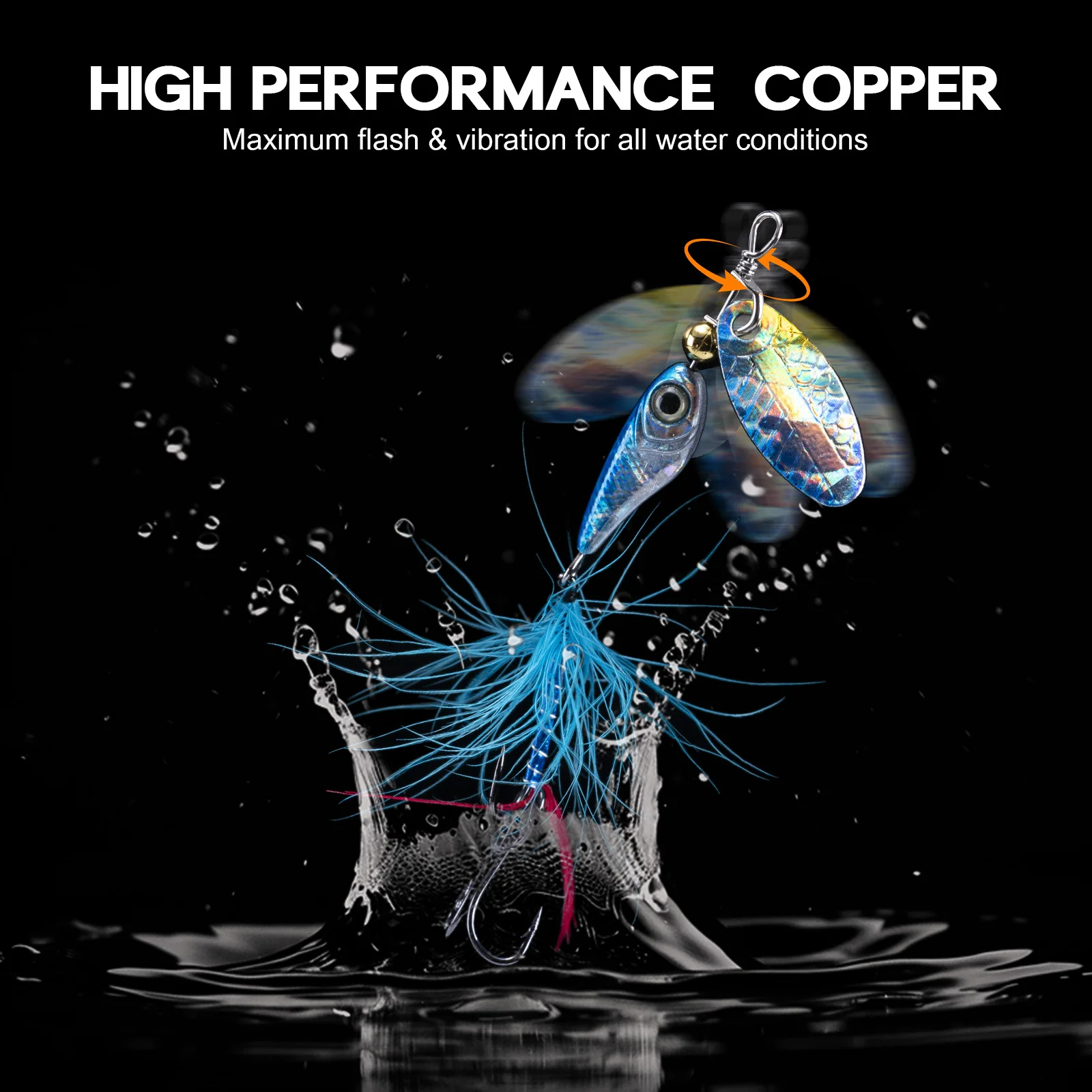 Goture 1/caja Spinner cuchara cebo de Metal señuelo de Pesca lentejuelas Crankbait cuchara cebos para lubina trucha perca Lucio accesorios de Pesca - imagen 5