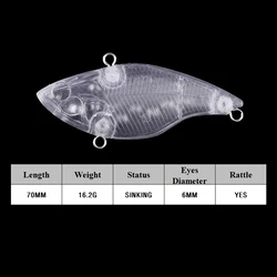 Chan'sHuang Señuelos VIB Wobbler sin labios en blanco para pesca
