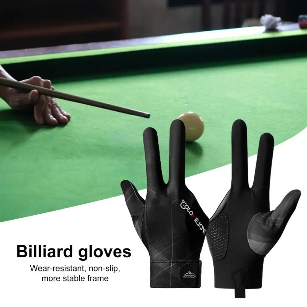 Guantes de billar profesionales de 3 dedos, agarre mejorado, mano izquierda y derecha, tenis de mesa, antideslizantes, transpirables, Snooker - imagen 2