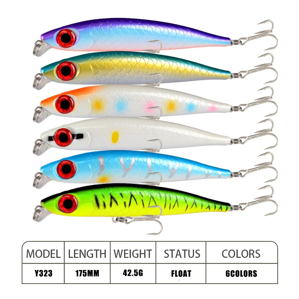 Señuelos de Pesca de pececillos, cebos duros Wobbler, Crankbaits, ABS Artificial, aparejos de pesca de Lucio, 1 piezas, 17,5 cm, 42,5g - imagen 3