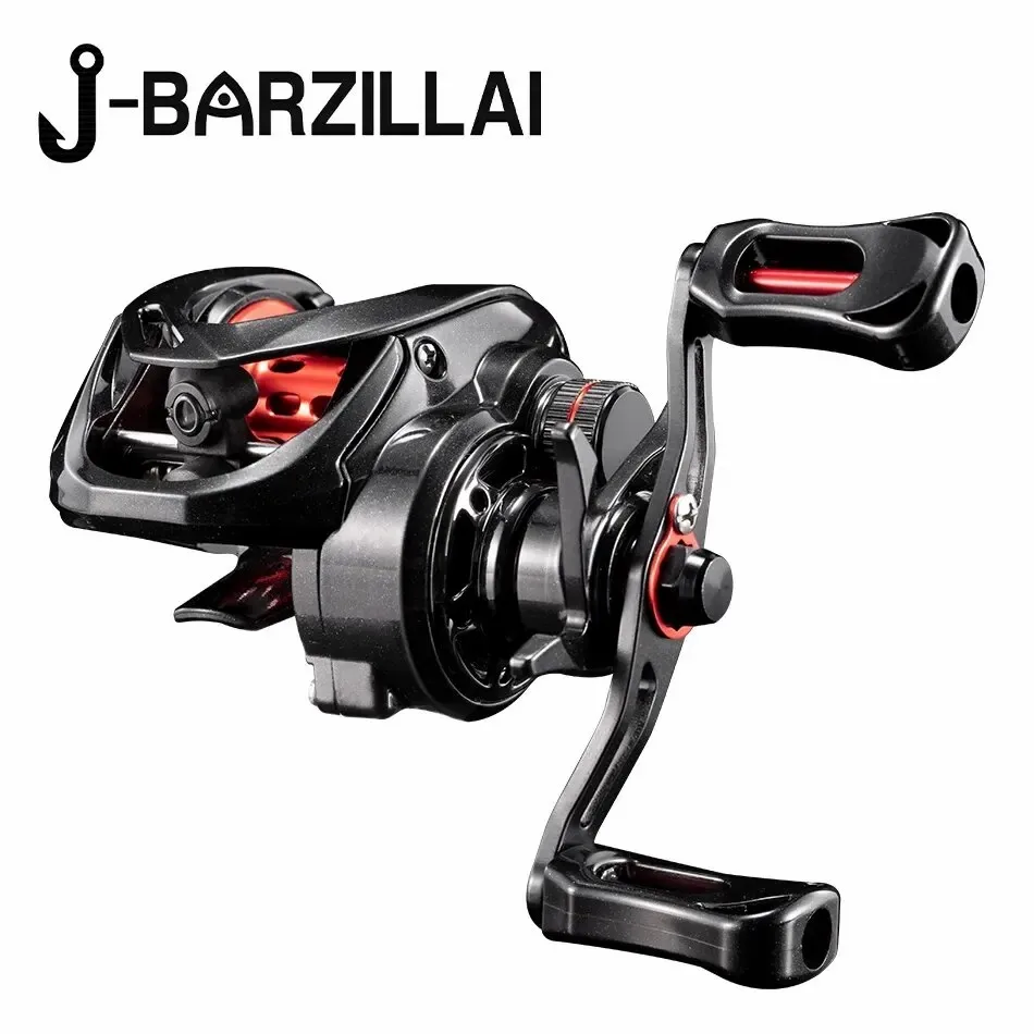 Carrete de Baitcasting J-BARZILLAI PL, carretes de pesca de agua dulce y salada, arrastre máximo de 8KG, carrete ligero para Surf, carretes Baitcaster