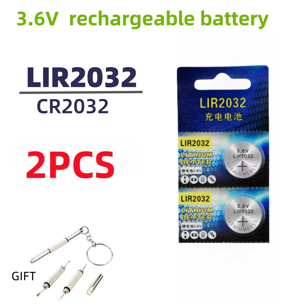 LIR2032 Batería recargable de litio — Alternativa a CR2032
