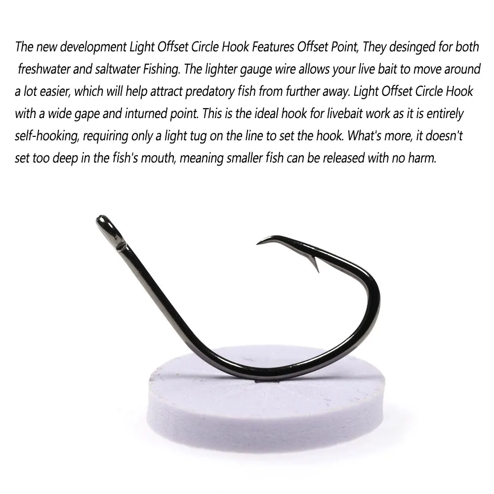 Bimoo 100PCS # 1/0~ # Anzuelo de pesca circular compensado ligero 8/0 para anzuelo de cebo vivo resistente a la corrosión pesca en agua dulce y salada - imagen 5