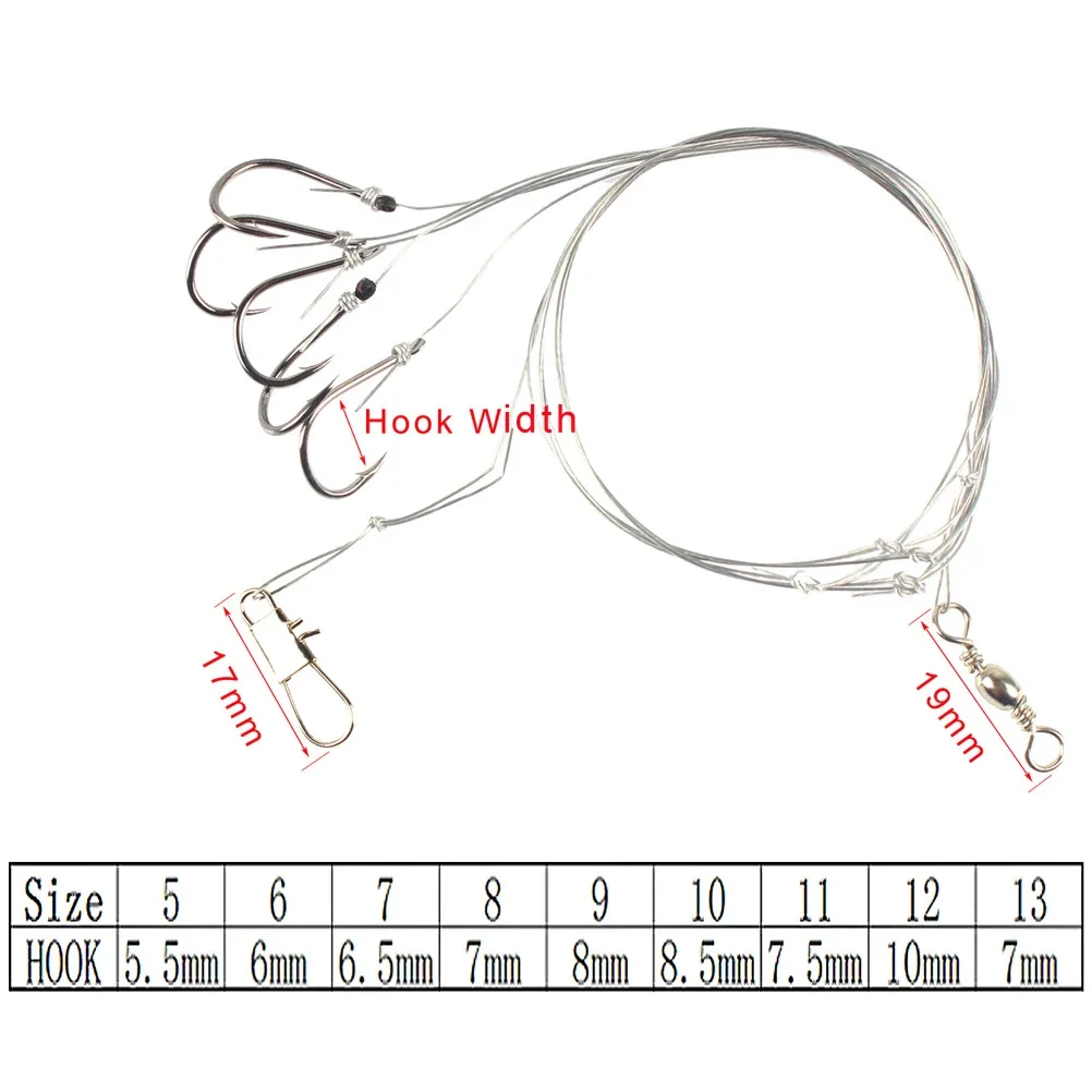 Anzuelo de cuerda de acero rico en carbono con 5 aparejos de anzuelo pequeños, aparejos de Pesca giratorios, señuelos, cebo, anzuelos de Pesca, accesorios de aparejos - imagen 3