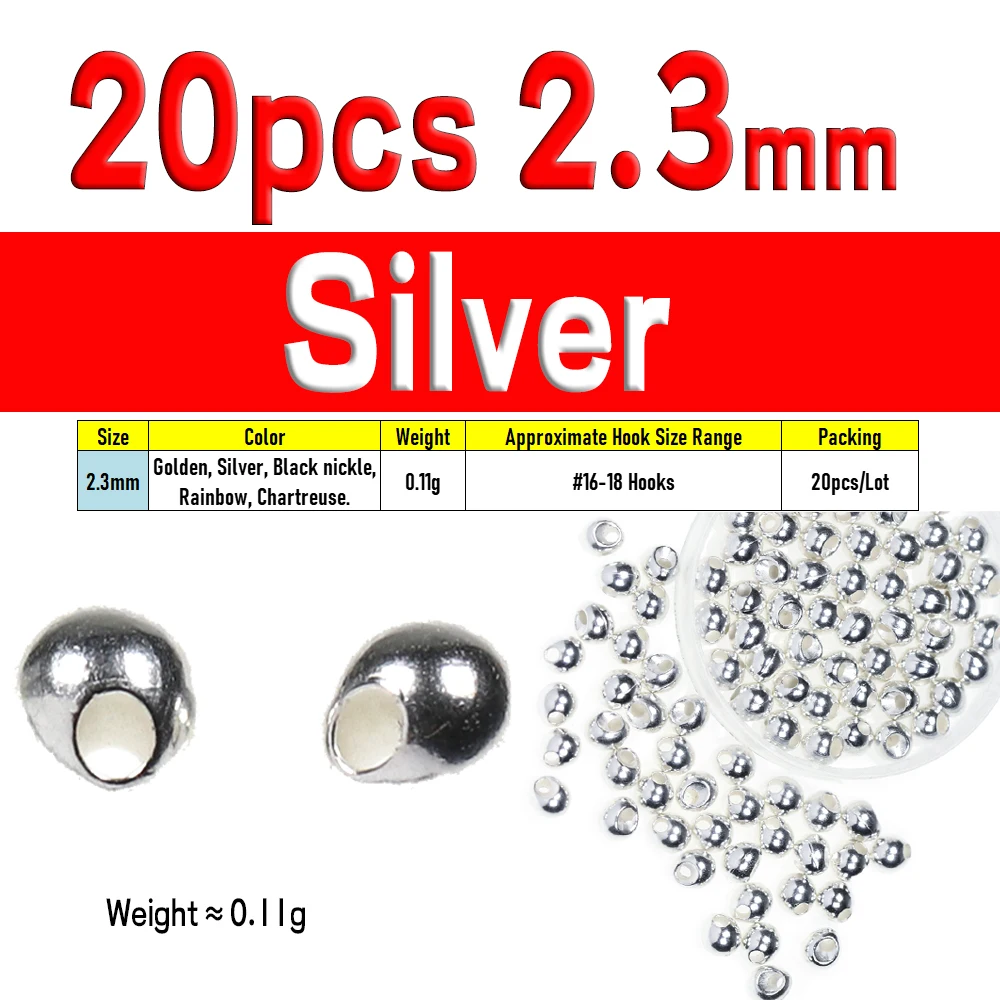 20pcs Silver 2o3mm