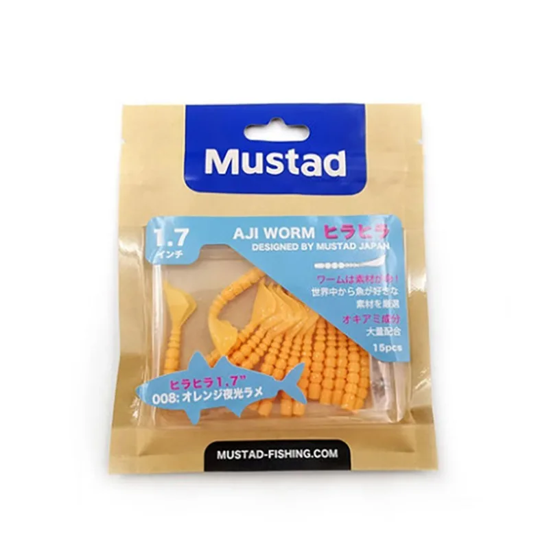 Mustad-señuelo de pesca AJW-HILA explosión, cola de Pinzón, gusano, gota, gancho de plomo, candado, lubina, cebo de pescado mandarín - imagen 5