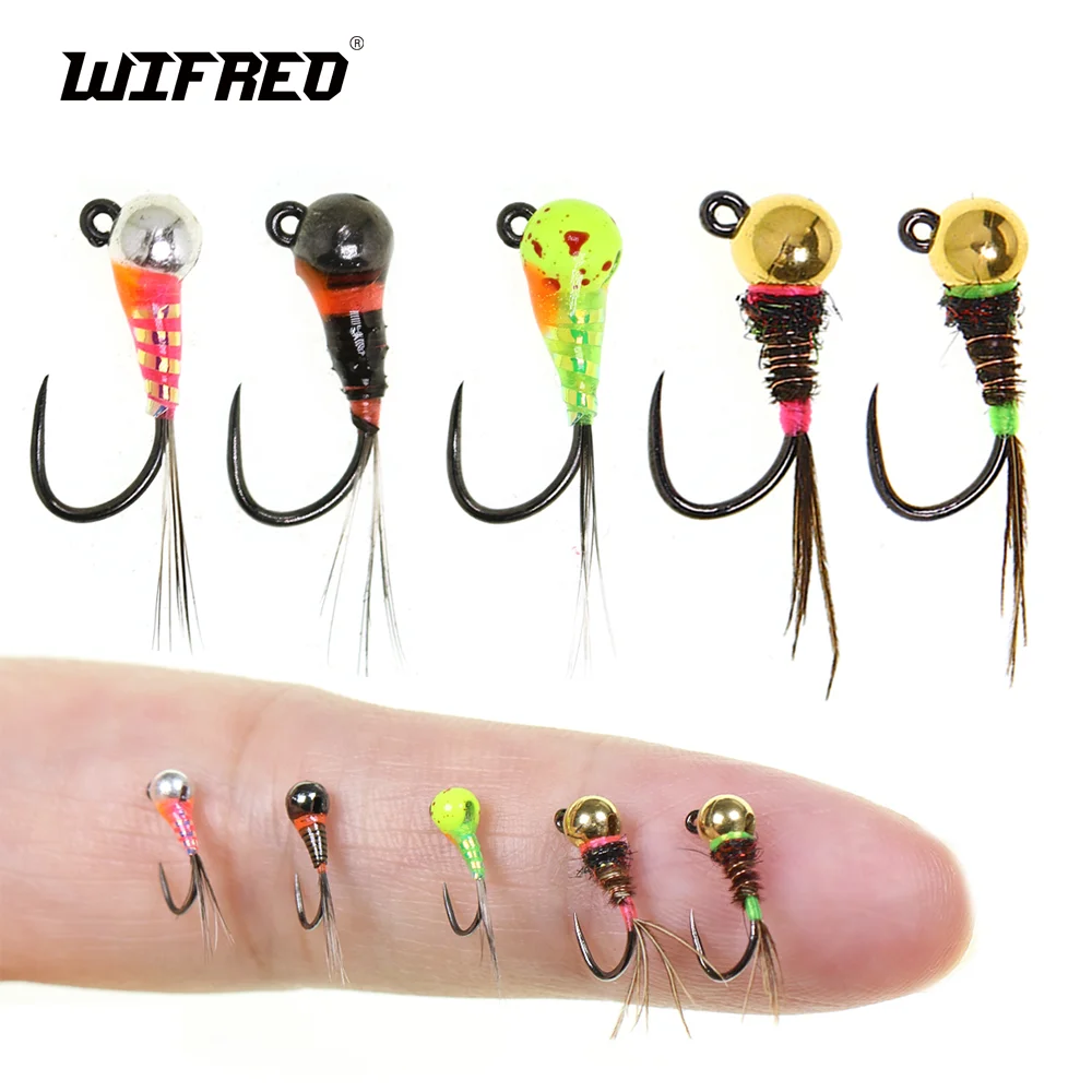 Wifreo 5 piezas/6 piezas # 14 # 18 Jig sin púas Ninfa Fly Euro Ninfa húmeda hundimiento rápido pesca con mosca moscas trucha lubina pesca señuelo cebos - imagen 2