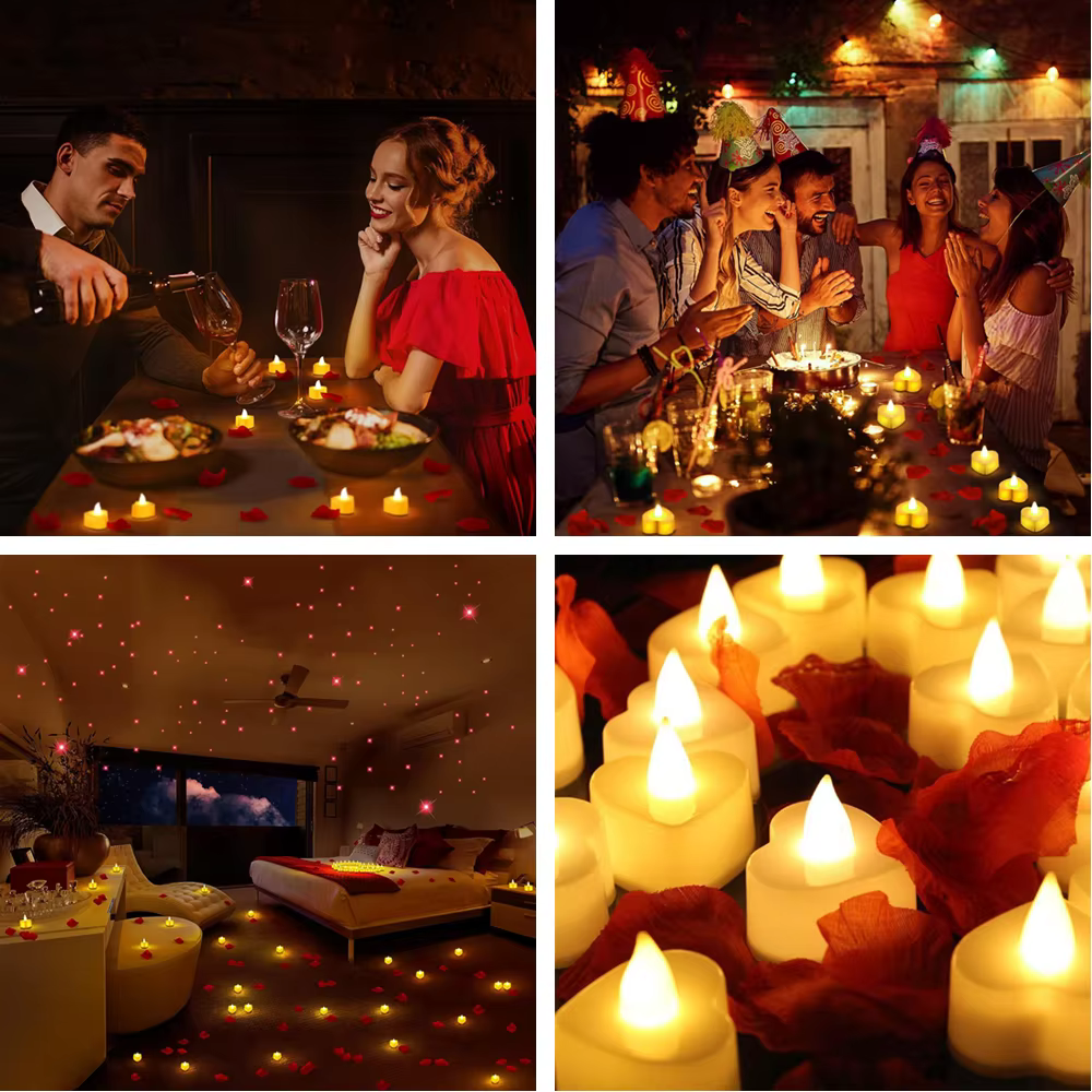 Velas LED en forma de corazon - Romanticas, sin llama - San Valentin - imagen 4