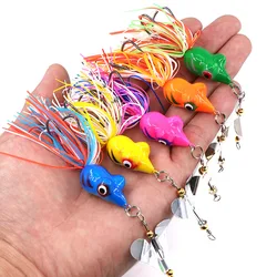 Señuelo de pesca flotante de hoja de arce ABS de 4cm y 9g, señuelo biomimético giratorio de rana dura, cebo especial para pez cabeza de serpiente