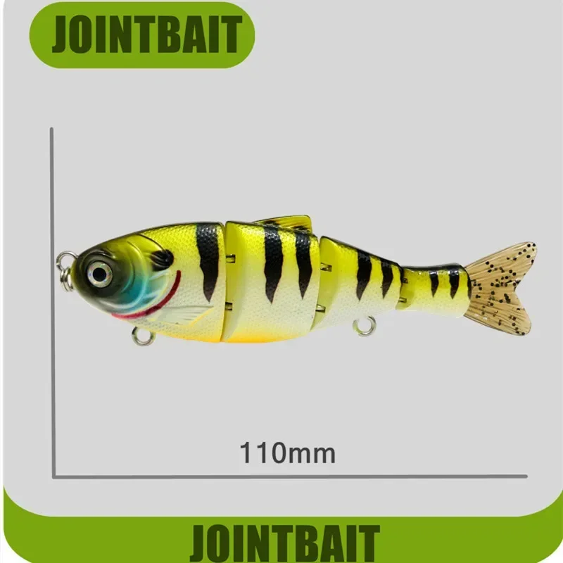 GREENSPIDER nuevo 110mm 18,5g cebo multiarticulado cuerpo duro hundimiento lento Lucio pesca cebo aparejos Swimbait Señuelos de Pesca - imagen 2