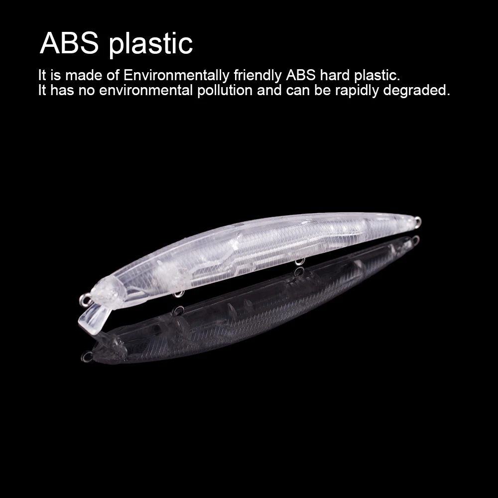 Hanlin 10/20 piezas sin pintar 13CM 12,5G señuelo de pesca sonajeros cebo Jerkbait pececillo flotante plástico duro aparejos artificiales en blanco - imagen 5