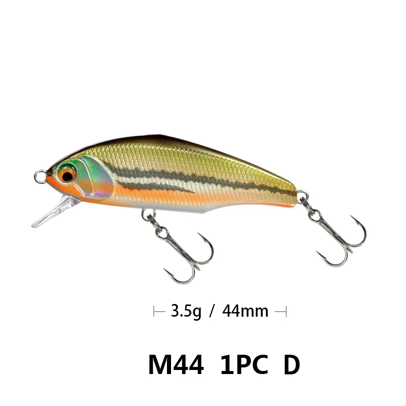 Mini señuelo de Pesca de trucha, cebo Artificial de plástico, Minnow, Wobbler, 44mm, 3,5g, 1 unidad - imagen 4