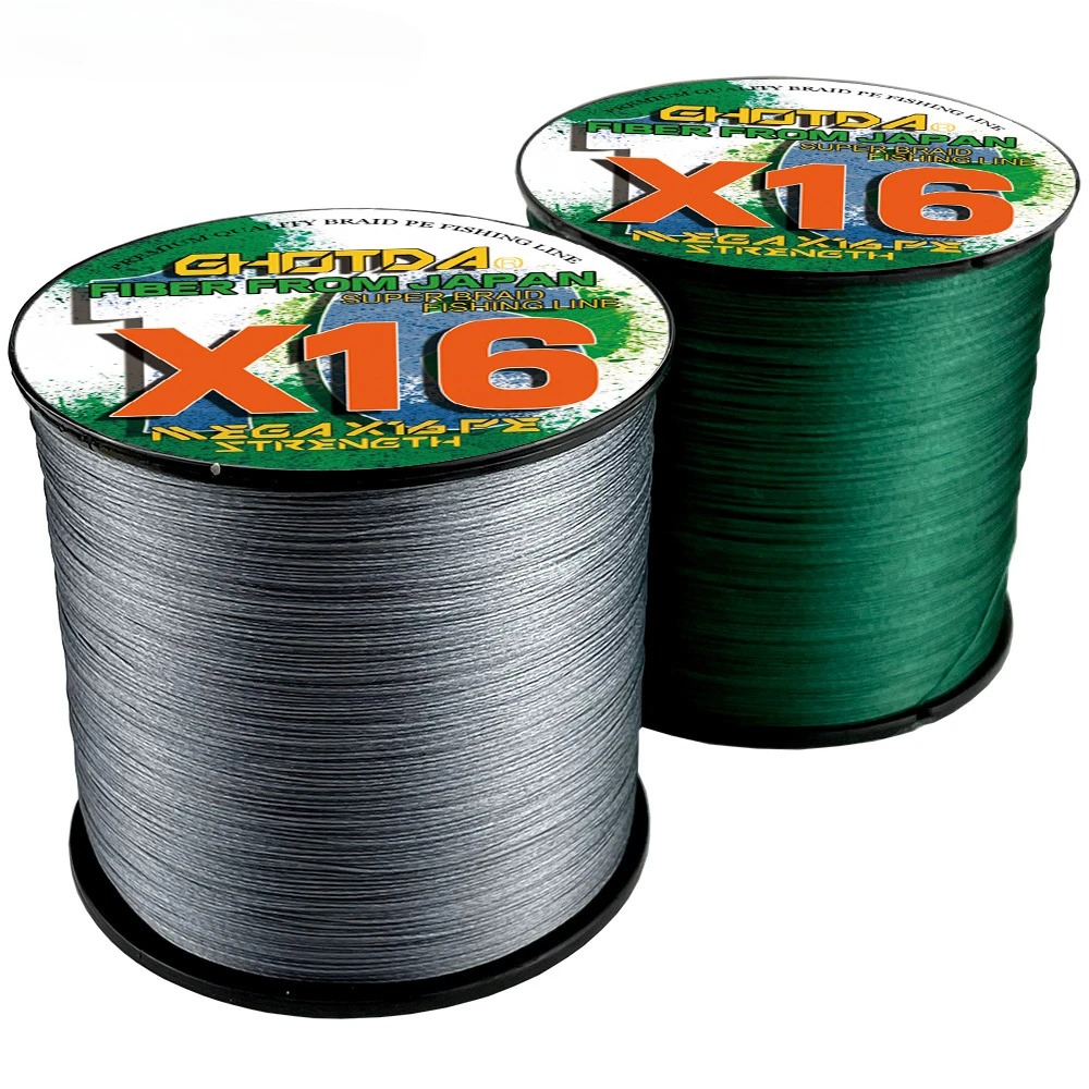 Línea de pesca trenzada de 300M, 500M, X16 hebras, multifilamento, superfuerte, para agua salada, PE 25-200lb/11,3 kg-91kg - imagen 4