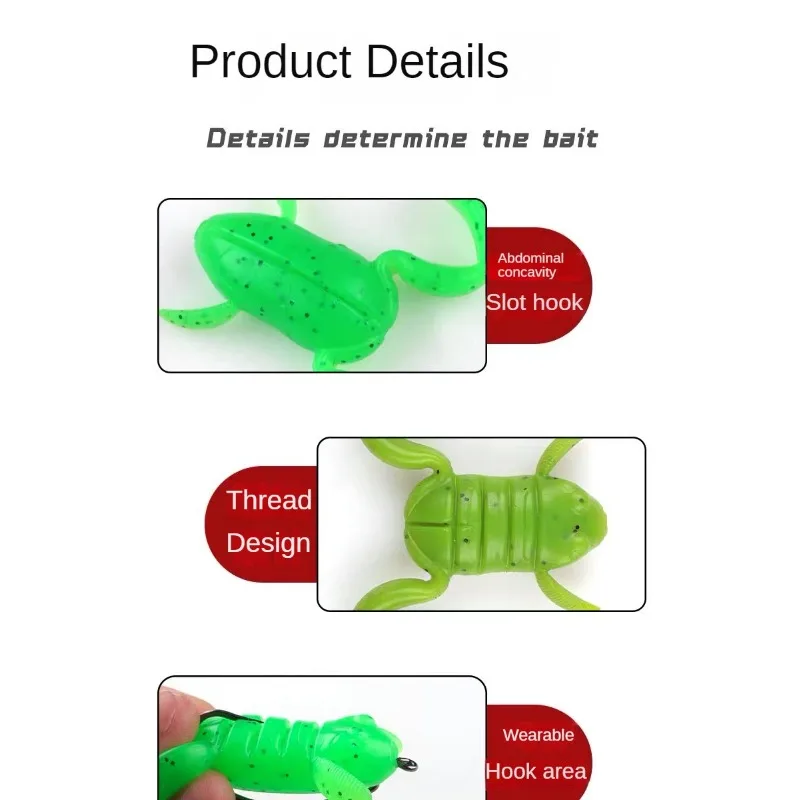 5 uds rana flotante 2,5 cm/4,5 cm cebo de rana más atacado por actitud de lubina cebo de pesca realista y atractivo para pesca leal - imagen 5
