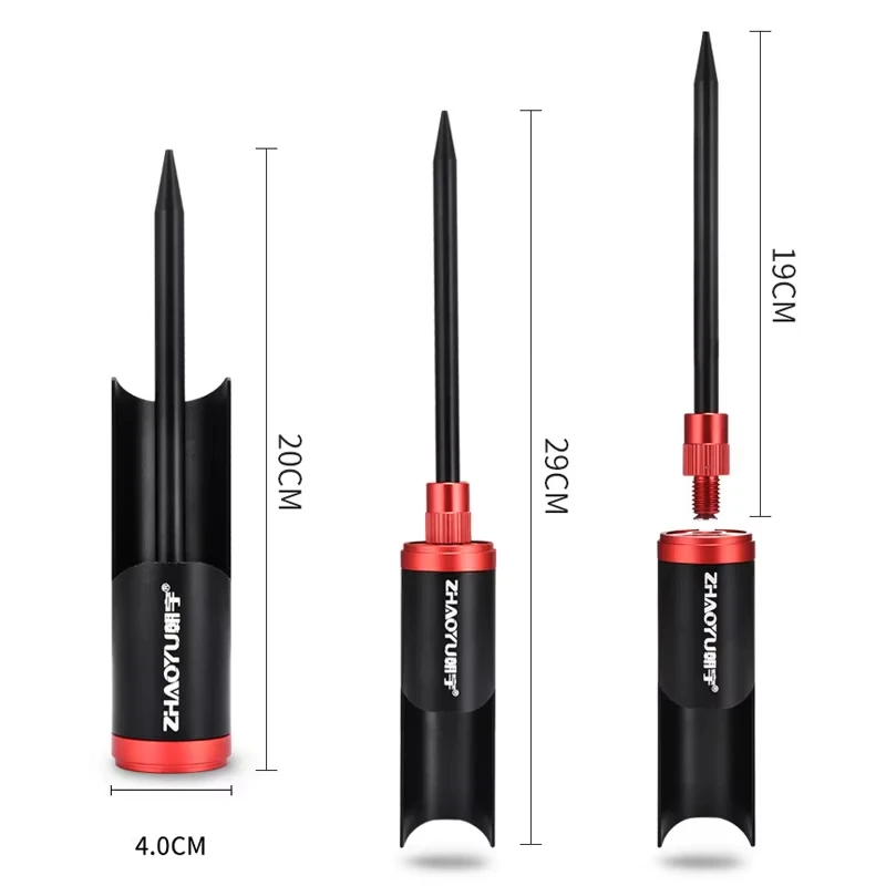 Caña de pescar telescópica de aleación de aluminio ajustable, soporte enchufable, soporte de tierra, herramienta de pesca - imagen 2