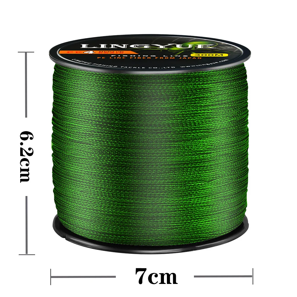 Sedal de pesca de 4 hebras, hilo de pesca de PE multifilamento, hilo trenzado giratorio para carpa, aparejos de pesca de alambre de fundición de cebo, 300M - imagen 4