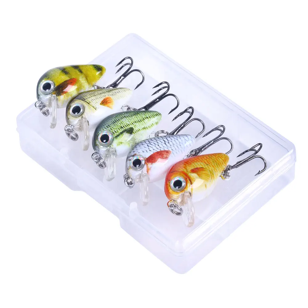 Mini señuelo de pesca Artificial Wobblers/Crankbait, 5 piezas, 1,5g, 2,7 cm, flotante, duro, para lubina, aparejos de pesca - imagen 4