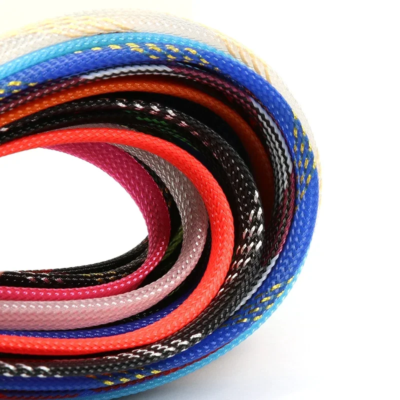 Manga de Cable expandible PET de 1 ~ 50M, 4mm, trenzado apretado, dureza de alta densidad, línea aislante, funda protectora, envoltura de Cable, funda de glándula - imagen 3