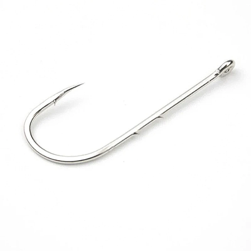 100 Uds anzuelos de pesca anzuelo afilado de acero al carbono con púas traseras adecuado para camarones lombriz señuelo suave larva anzuelos para pesca en la playa - imagen 2