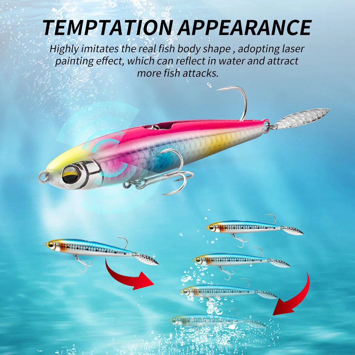 Señuelos de pesca con lápiz que se hunden, 100MM, 30G, Wobbler Stickbait, cebo duro Artificial, lápiz de fundición larga, cebos duros de agua salada - imagen 5