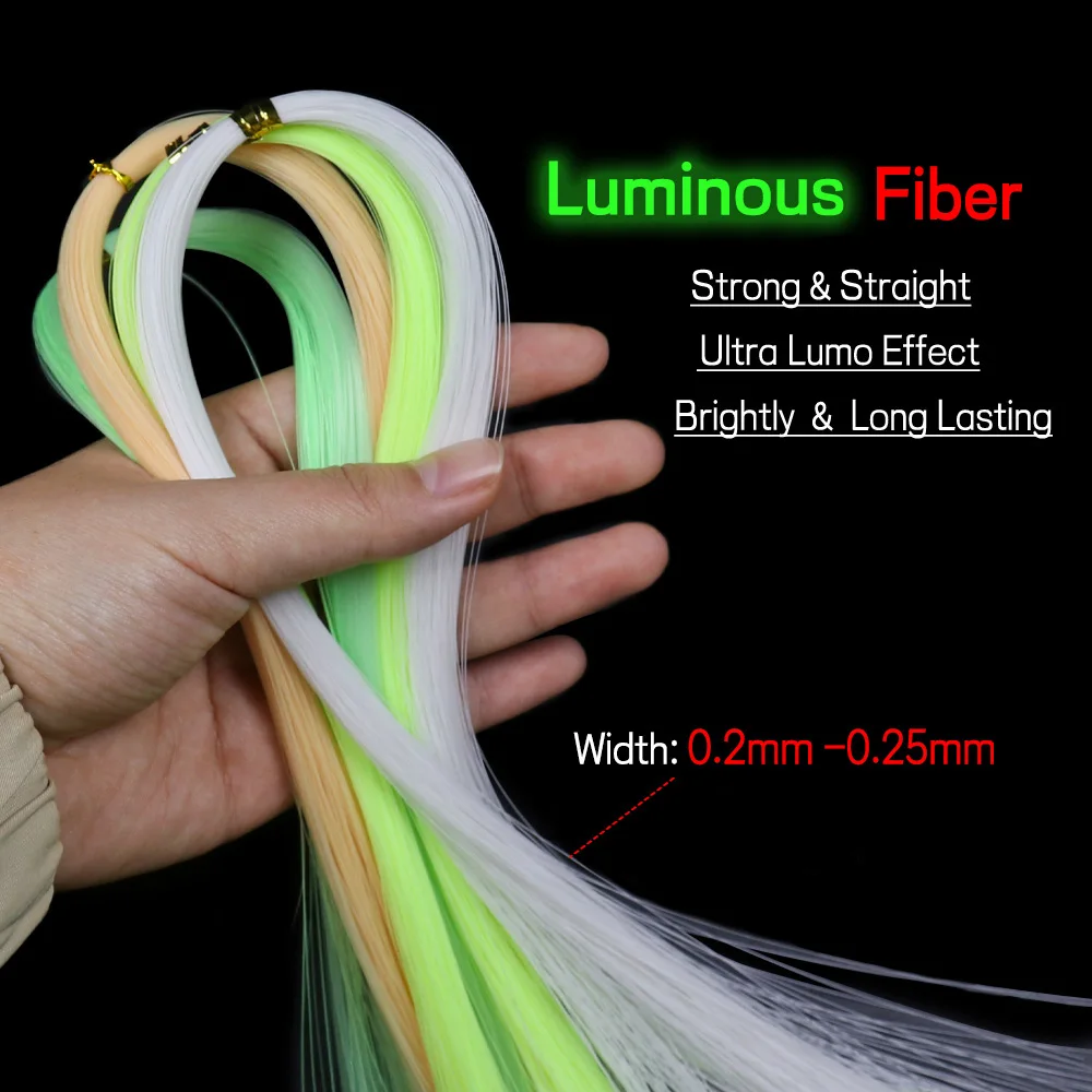 Elllv pesca en agua salada hilo de fibra superluminoso Material brillante para anzuelo de asistencia señuelo de Jigging aparejos Sabiki atado de moscas Streamer - imagen 3