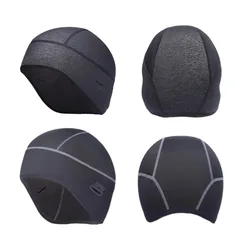 Gorro con forro para casco con agujeros para gafas, gorro térmico de lana de un solo lado a prueba de viento para ciclismo, 2 uds.