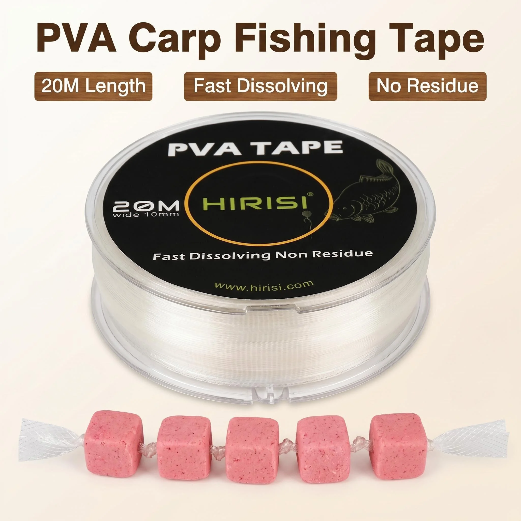 Cinta PVA Hirisi, rápida disolución para pesca de carpa - imagen 3