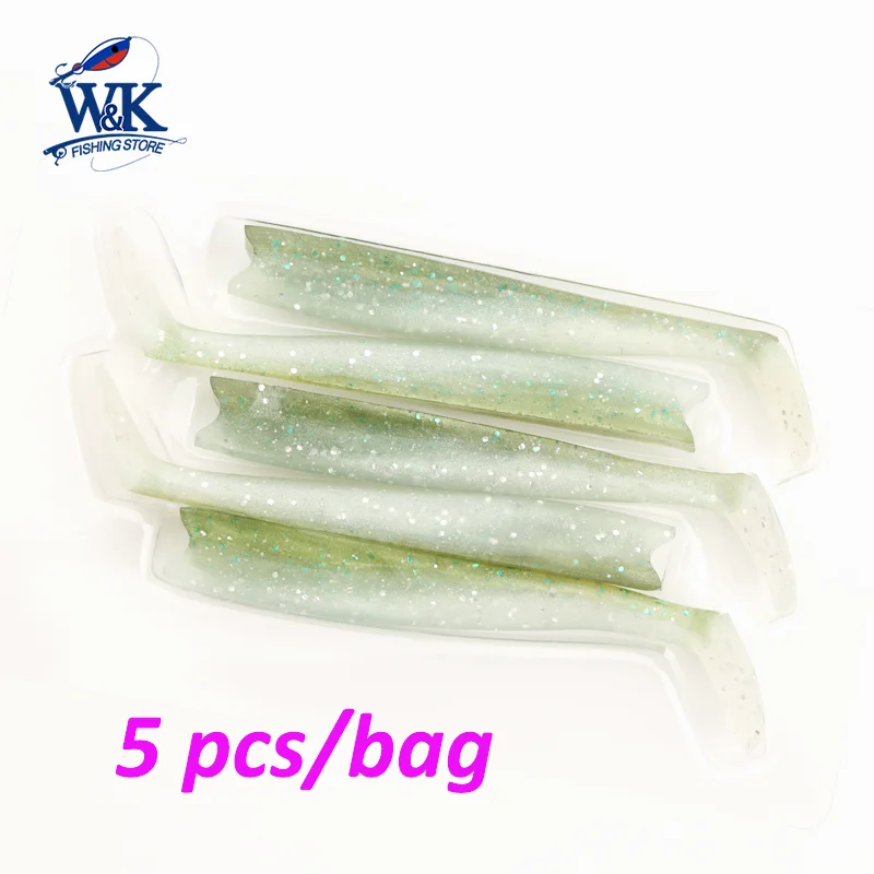 Señuelo blando de 8cm para pesca, Anguila, sábalo, lubina, 5 piezas/pk, PVC - imagen 5