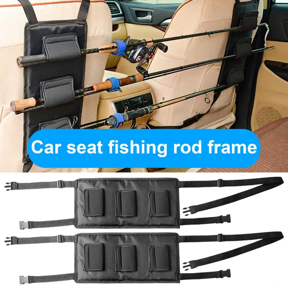 1 Pair Vehicle Fishing Rod Racks High Load-bearing Fastener Tape Braided Belt Car Seat Fishing Rod Holders for Vehicle - imagen 4