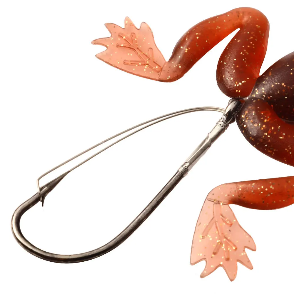 1 Uds. Señuelos de pesca de rana 90mm/6g anzuelos de alta calidad Kopper objetivo realista rana señuelo suave cabeza de serpiente simulación de superficie - imagen 5