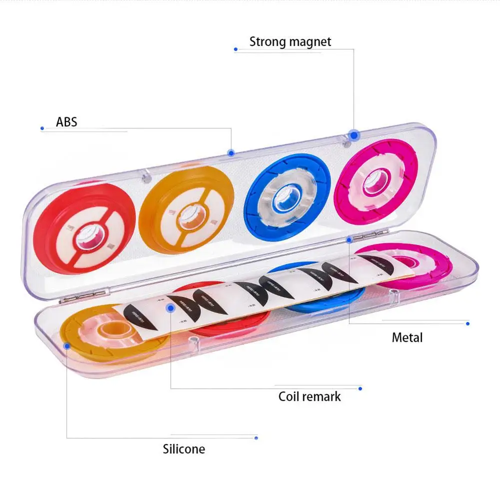 1 caja de silicona de 6 ejes y 8 ejes, caja de pesca, carrete de línea, tablero de bobinado, caja de bobina de eje principal de goma ligera y colorida - imagen 3