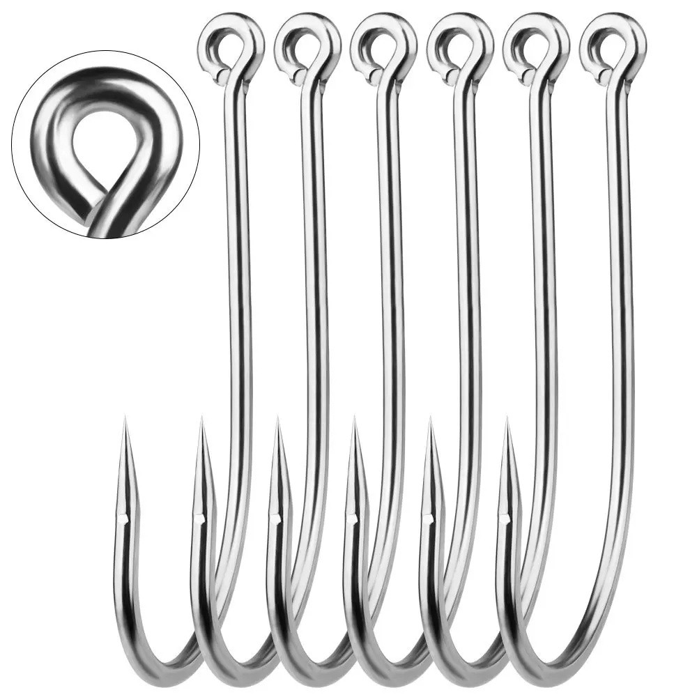 Anzuelo de anilla grande con púas – Vástago largo para pesca en mar - imagen 3
